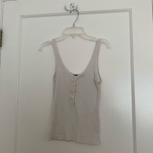 White button up tank top